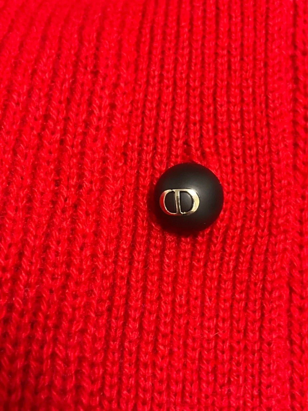CHRISTIAN DIOR RED DIOR TRIBALES CASHMERE CARDIGAN AND MATCHING TOP TWIN SET